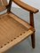 Sillón vintage de cuerda tejida al estilo de Hans Wegner, años 60, Imagen 15