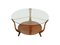 Italian Round Coffee Table in Walnut, Brass, and Glass, 1950s 1