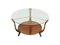 Italian Round Coffee Table in Walnut, Brass, and Glass, 1950s, Image 1
