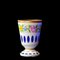 Biedermeier White Overlaid Clear Yellow Glass, Glass with Gold and Flower Motifs Painted Enamel, Deep Cut Lenses and Gold Blue Vase, 1890s 5