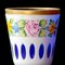 Biedermeier White Overlaid Clear Yellow Glass, Glass with Gold and Flower Motifs Painted Enamel, Deep Cut Lenses and Gold Blue Vase, 1890s 2