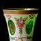 Biedermeier en Verre Jaune Clair Incrusté de Blanc, Verre avec Motifs Or et Fleur en émail Peint, Lentilles Coupées Profondes et Vase Vert Doré, 1890s 3