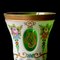 Biedermeier en Verre Jaune Clair Incrusté de Blanc, Verre avec Motifs Or et Fleur en émail Peint, Lentilles Coupées Profondes et Vase Vert Doré, 1890s 2