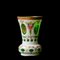 Biedermeier en Verre Jaune Clair Incrusté de Blanc, Verre avec Motifs Or et Fleur en émail Peint, Lentilles Coupées Profondes et Vase Vert Doré, 1890s 1