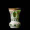 Biedermeier en Verre Jaune Clair Incrusté de Blanc, Verre avec Motifs Or et Fleur en émail Peint, Lentilles Coupées Profondes et Vase Vert Doré, 1890s 7
