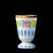 Biedermeier White Overlaid Clear Yellow Glass, Glass with Gold and Flower Motifs Painted Enamel, Deep Cut Lenses and Gold Light Blue Vase, 1890s 2