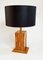 Italian Cork & Brass Table Lamp, 1970s, Image 2