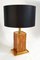 Lámpara de mesa italiana de corcho y latón, años 70, Imagen 3
