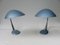 Blue-Metallic Table Lamps with Chromed Arm, 1950s, Set of 2 2
