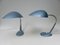 Blue-Metallic Table Lamps with Chromed Arm, 1950s, Set of 2 3