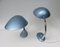 Blue-Metallic Table Lamps with Chromed Arm, 1950s, Set of 2 4