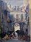 Raffaele Barscigliè, Naples Street Scene with Carriages, 1950s, Oil on Canvas 2