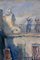 Raffaele Barscigliè, Naples Street Scene with Carriages, 1950s, Oil on Canvas 4