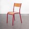 Red Stacking Dining Chair with Beech Seat from Mullca, 1970s 9