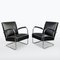 Poltrone Bauhaus in metallo cromato e pelle, anni '30, set di 2, Immagine 1