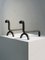 Shabby-Chic Neoclassical Wrought Iron Andirons, 1960, Set of 2, Image 6