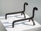 Shabby-Chic Neoclassical Wrought Iron Andirons, 1960, Set of 2, Image 8