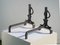 Brutalistische Französische Schmiedeeisen Andirons, 1960, 2er Set 5