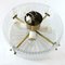 Crystal and Brass Ceiling Lamp / Flush Mount by Carl Fagerlund for Orrefors, 1960s 4