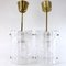 Crystal and Brass Pendant Lamps by Carl Fagerlund for Orrefors, 1960s, Set of 2 3
