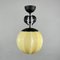 Lampada a sospensione Art Déco in vetro opalino e metallo nero, anni '30, Immagine 14
