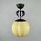 Lampada a sospensione Art Déco in vetro opalino e metallo nero, anni '30, Immagine 2