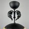 Lampada a sospensione Art Déco in vetro opalino e metallo nero, anni '30, Immagine 11
