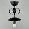 Lampada a sospensione Art Déco in vetro opalino e metallo nero, anni '30, Immagine 9