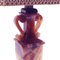 Mid-Century Modern Art Deco Table Lamp in Red Alabaster with Damask Lampshade, 1930s, Image 3