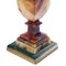 Mid-Century Modern Art Deco Table Lamp in Red Alabaster with Damask Lampshade, 1930s, Image 2