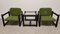 Living Room Set in Green and Black, 1970s, Set of 3 1