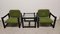 Living Room Set in Green and Black, 1970s, Set of 3 4