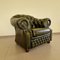 Chesterfield Living Room Set in Green Genuine Leather, Set of 4 10