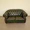 Chesterfield Living Room Set in Green Genuine Leather, Set of 4 7