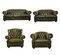 Chesterfield Living Room Set in Green Genuine Leather, Set of 4 1