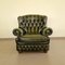 Set de Salon Chesterfield en Cuir Véritable Vert, Set de 4 11
