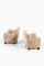 Set of Easy Chairs in Beech & Reupholstered in Sheepskin attributed to Fritz Hansen, 1938 5