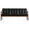 Sofa aus Palisander und schwarzem Originalleder, Ole Wanscher zugeschrieben, 1951 1