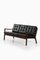 Sofa aus Palisander und schwarzem Originalleder, Ole Wanscher zugeschrieben, 1951 3
