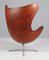 Egg Chair in Patinated Nature Leather attributed to Arne Jacobsen for Fritz Hansen, Image 14