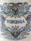 Tichelaar Makkum Delft Virginia Tobacco Jar Table Lamp, New Silk Lampshade 9