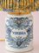 Tichelaar Makkum Delft Virginia Tobacco Jar Table Lamp, New Silk Lampshade 2