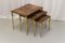 Mid-Century Italian Brass and Goatskin Side Tables by Aldo Tura, 1960s, Set of 3 1