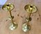 Bougeoirs Arts and Crafts en Laiton, 1980s, Set de 2 5
