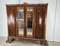 Kleiderschrank aus Nussholz & Ahorn im Chippendale Stil, 1930 1