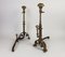 Neo-Gothic Bronze Andirons, 1890s, Set of 2 3