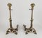 Neo-Gothic Bronze Andirons, 1890s, Set of 2 2