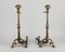 Neo-Gothic Bronze Andirons, 1890s, Set of 2 1