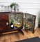 Mueble bar italiano Mid-Century Art Déco de nogal nudoso y espejo de mosaico de Paolo Buffa, años 40, Imagen 4