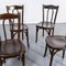 Sillas de comedor con respaldo de madera curvada, años 40. Juego de 4, Imagen 3